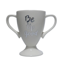 Creative Ceramic Trophy Cup Coffee Ceramic Cup for Restaurant/Gift European Couple Cup Large Capacity Ceramic Mugs With Logo